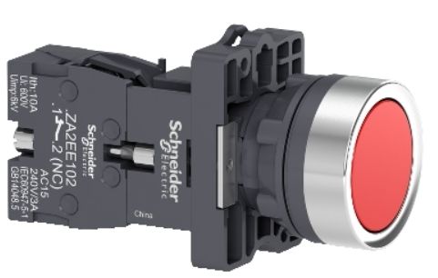 Pulsador marca Schneider Electric Serie Harmony XA2; Color Rojo No Iluminado Sostenido Diámetro 22mm