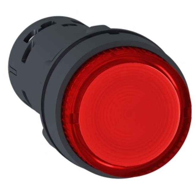 Pulsador marca Schneider Electric Serie Harmony XB7; Color Rojo Iluminado Sostenido Diámetro 22mm 
