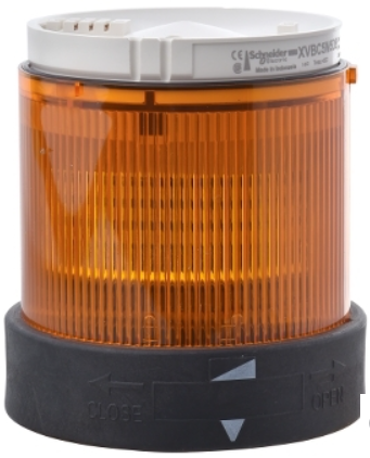 Módulo Torreta Permanente marca Schneider Electric Serie Harmony XVB; Color Naranja Diámetro 70mm Bobina 24VAC/DC 