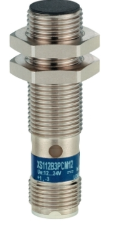 Sensor de Proximidad marca Schneider Electric Serie XS1; Tipo Inductivo 12-24VDC Diámetro M12 Salida PNP, alcance 4mm