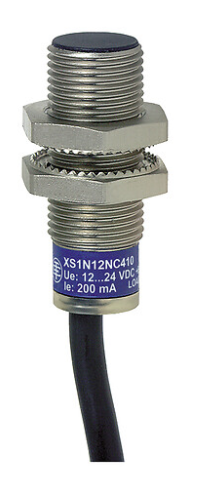 Sensor inductivo XS1 M12, L33 mm, latón, Sn2 mm, 12-24 V CC, cable de 2 m