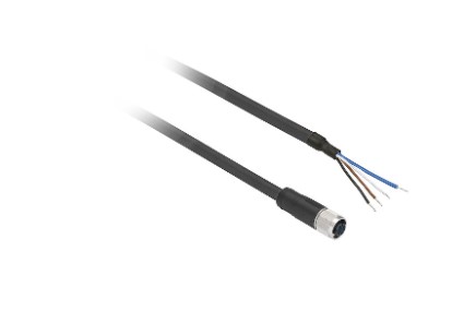 Conectores precableados XZ, hembra recto, M8, 4 pines, cable PUR 5 m