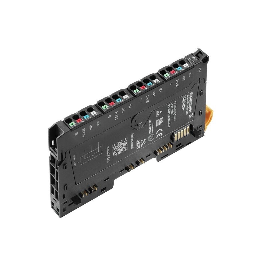 Módulo I/O Remoto Entradas Digital marca Weidmüller Serie UR20-4DI-P; Alimentación 24VDC Entradas Digital 16DI Protocolos PROFINET PROFIBUS Modbus/TCP, EtherNet/IP, DeviceNet, POWERLINK, CC-Link y otros   