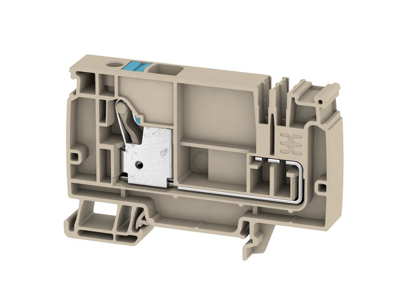 Bornera 10mm² marca Weidmüller Serie AAP21; Amperaje 57A calibre 20-6AWG Nivel 1 Conexión push in, color beige