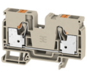 Bornera 10mm² marca Weidmuller serie A2C; Amperaje 57A, Calibre 20-6AWG push in, 1000V, Beige oscuro