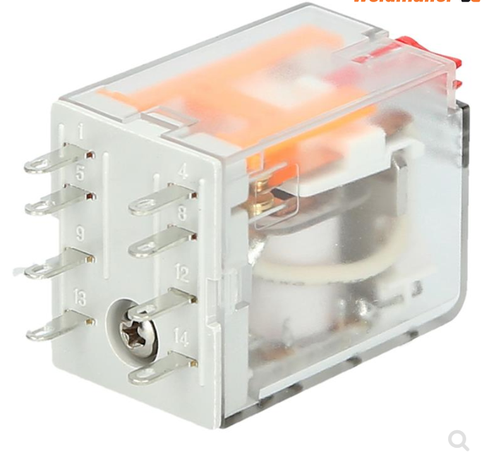 Relé de Control marca Weidmüller Serie DRM; Amperaje 10A Bobina 110VAC Contactos CO 2    