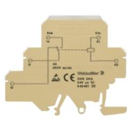 Temporizador Retardo a la desconexión Bornera marca Weidmüller Serie DK; Bobina 24VDC Contacto 1NO. (100ms-1seg. ajustable)    