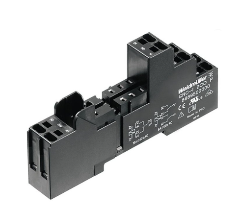 Base de Relé tipo Slim marca Weidmüller Serie TERMSERIES; Bobina 24VDC Contactos CO 2 Conexión push in   