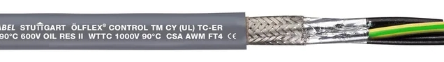 281803CY Cable de control Blindado ÖLFLEX® CONTROL TM CY 3G1 18/3C ; 3G1; U0/U: 0,6/1 kV. Alta resistencia al Aceite