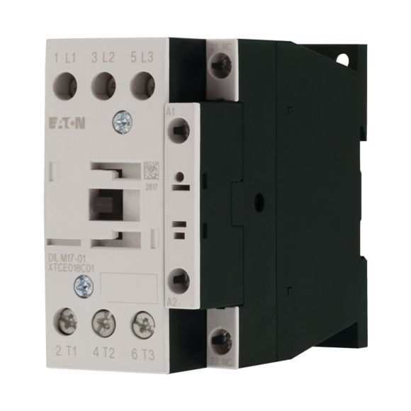 DILM17-01(RDC24) - Contactor, 3 polos, 380 V 400 V 7,5 kW, 1 NC, RDC 24: 24 - 27 V CC, funcionamiento en CC, terminales de tornillo
