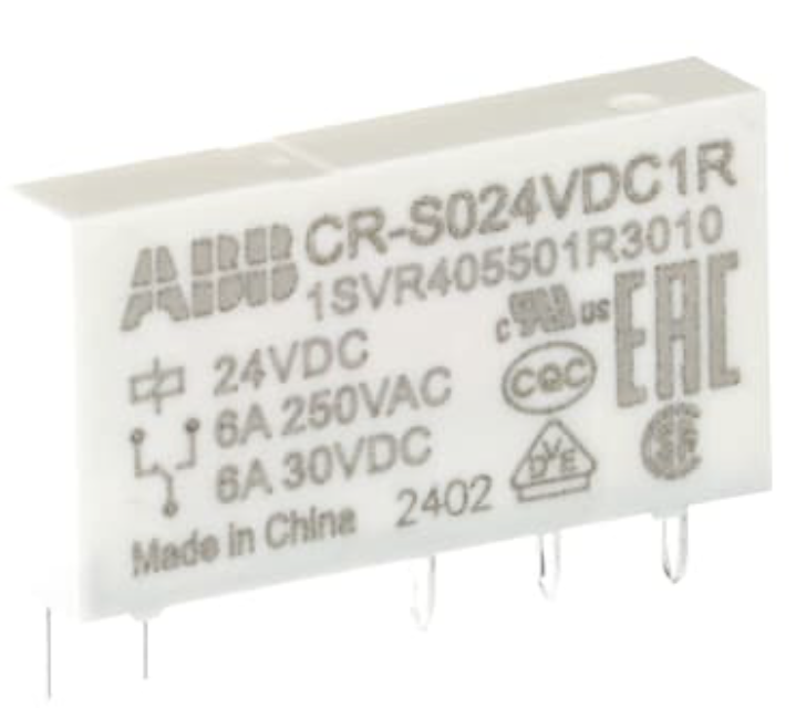 Relé de interfaz enchufable CR-S024VDC1R  1c/o, A1-A2=24VDC, Salida=6A/250VAC