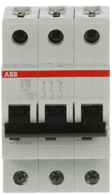 Breaker para Riel Din marca ABB Serie S203; Amperaje 2A Polos 3 Curva C  