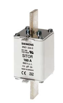 3NE1230-2 Fusible de cartucho SITOR, con contactos de cuchilla, NH1, Entrada: 315 A, gR, Un AC: 690 V, Un DC: 250 V, indicador frontal