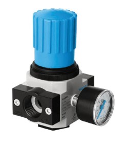 Regulador de presión Festo 192301 LR-D Mini, puerto de 1/4 pulg., caudal de 1600 l/min, presión de 0,5 a 7 bar.