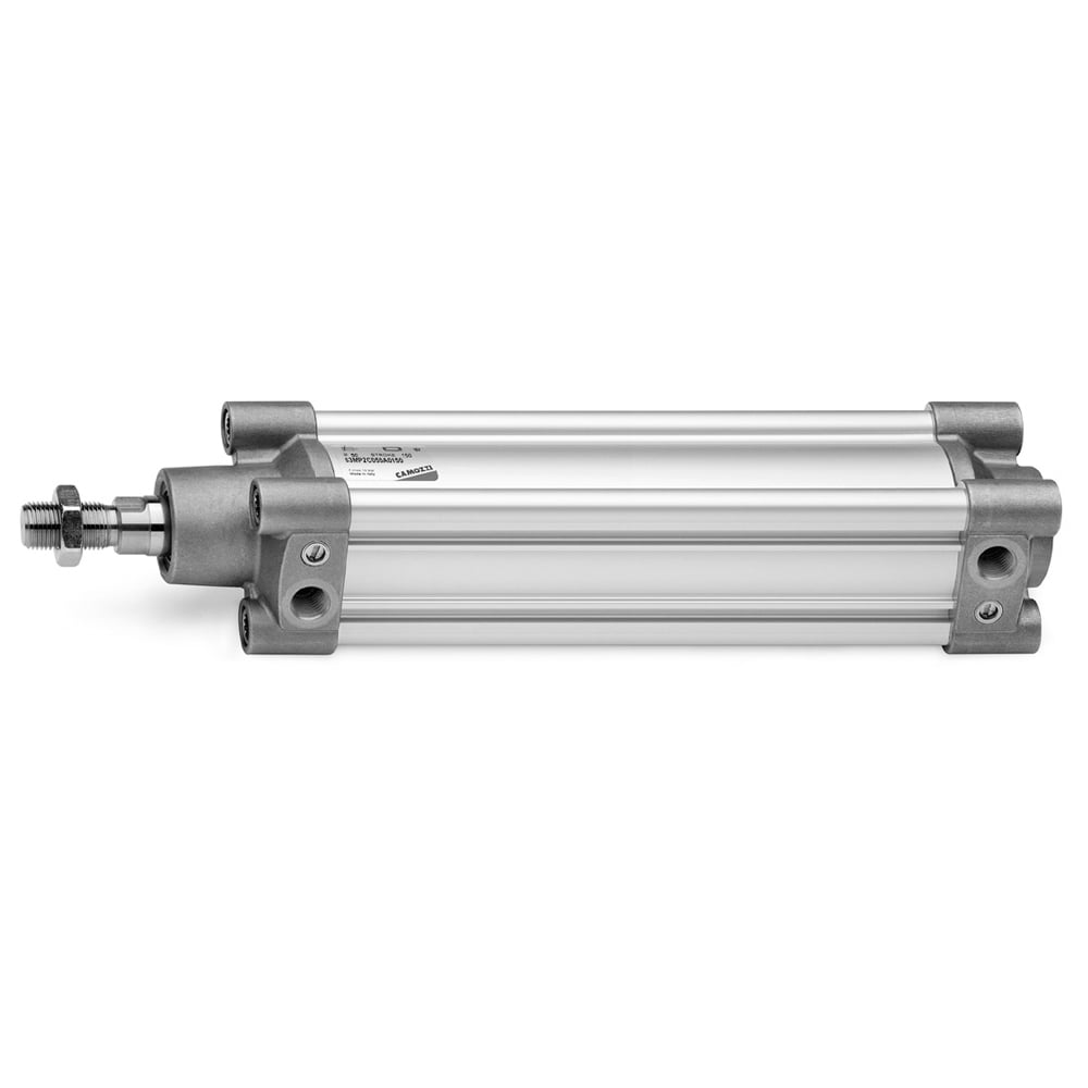 Cilindro neumático magnético con bloqueo de final de carrera marca CAMOZZI Serie 63; Diámetro Orificio 50mm Rango presión 10bar/145psi Carrera 70mm Acción Doble efecto amortiguación Ambos lados    