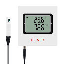 Transmisor de Temperatura y Humedad montaje en Pared marca HUATO Serie HE500; Temperatura Rango -30°C - 70°C Humedad Rango 0% - 100% RH       