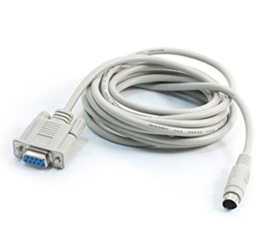 Cable de programación de PLC DVP, 9 pies, RS-232 DB9 a Mini Din