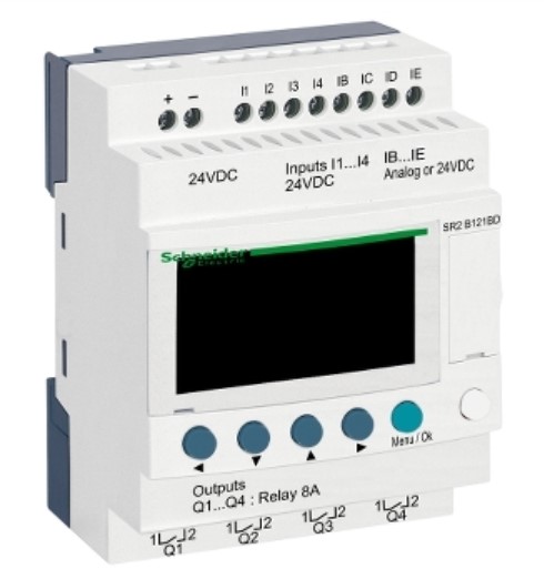 Módulo lógico Schneider Electric Zelio Logic, 24 V dc, 12 entradas tipo Analogue, Discrete, 4 salidas tipo Relé