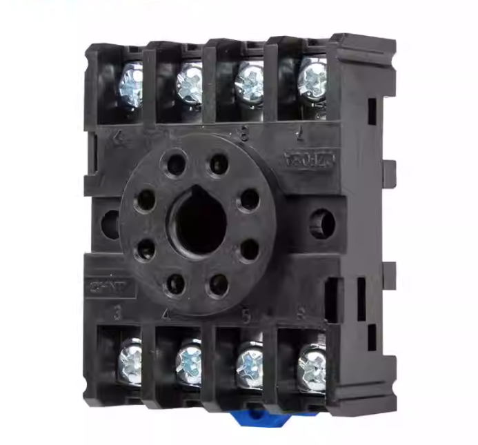 BASE DE 8 PINES P/ RIEL DIN CIRCULAR MOD. JQX, JTX, JMK