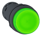 Pulsador marca Schneider Electric Serie Harmony XB7; Color Verde Iluminado Sostenido Diámetro 22mm 