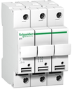 Portafusible marca Schneider Electric Serie Acti9; Amperaje 25A Polos 3 Fusible 10.3x38mm 