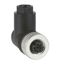 Conector hembra M12 de 5 pines, acodado, prensaestopas Pg 7