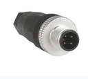 Conector macho M12 de 5 pines, recto, prensaestopas Pg 7