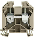 Bornera 35mm² marca WEIDMULLER serie WDU, Conexión brida-tornillo, 1000V, 125A, Beige oscuro