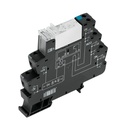 Relé de estado solido con base marca Weidmüller Serie TRS; Amperaje 16A, Bobina 230VAC/DC Contactos CO 1 Salida 250VAC/DC        