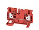 Bornera 4mm² marca Weidmüller Serie A2C 4; Amperaje 32A Calibre 26-12AWG Nivel 1 Conexión push in, color rojo