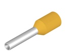 Terminal tubular marca Weidmuller serie H1,0/14S Amarillo, Calibre 18AWG. Paquetes de 100 unidades