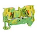 Bornera 4mm² de tierra marca PHOENIX CONTACT Serie PT 4-PE; calibre 24-12AWG Nivel 1 Conexión push in  