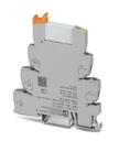 Interfaz PLC, compuesta por borne de base PLC-BSC.../21 con conexión por tornillo y relé miniatura enchufable con contacto de potencia, para el montaje sobre carril NS 35/7,5, 1 contacto conmutado, tensión de entrada 120 V AC/110 V DC