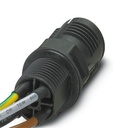Conector QPD W3PE2,5 M25 0.5 BK - Pasamuros polos: 3+PE, M25, Macho, 1 mm2 ... 2,5 mm2, 690 V, 20 A, PA, negro, sin tuerca QUICKON
