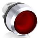 Pulsador marca ABB Serie MP1; Color Rojo Iluminado Sostenido Diámetro 22mm sin bloque de contacto
