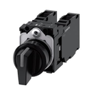 Selector marca Siemens Serie SIRIUS ACT; Color Negro Iluminado Sostenido posiciones 3 Diámetro 22mm Contacto Aux 2NO 