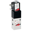 Electro válvula marca CAMOZZI serie 3; Tipo Monoestable 3/2 Vías 3 posiciones 2 Rango presión 2.5-10bar/ 36-145Psi conexión Neumática G1/4 Bobina No Incluye