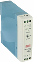 Fuente de Alimentación marca MEANWELL Serie MDR; Alimentación 110-230VAC/120-370VDC 0.55A Voltaje Salida 24VDC Potencia 24W Montaje Rien DIN (MDR-20-24)