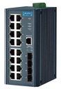Switche Ethernet Industrial Puerto Ethernet ADVANTECH Serie EKI-2720; Alimentación 12-48VDC Puertos 16 Ethernet-RJ45 + 4SFP       