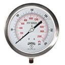 MANÓMETRO marca WINTERS Serie PFP; Rango 0-300 psi/kPa CARÁTULA 6" / 150mm conexión Rosca 1/4" NPT      