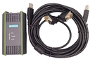 Cable de Programación de PLC Siemens S7 con Adaptador de Interfaz marca AMSAMOTION Serie 0CB20; Compatible con S7-200/300/ 400. C7 Puerto Interfaz USB – MPI/PPI Longitud de Cable 5M      