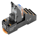 Relé de Control c/base marca Weidmüller Serie DRMKITP; 5A, Bobina 24VDC Contactos CO 4 Salida 250VAC push in        