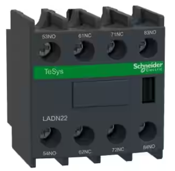 Contacto auxiliar p/contactores LC1F SCHNEIDER, 2NO+2NC, IEC, Frontal.