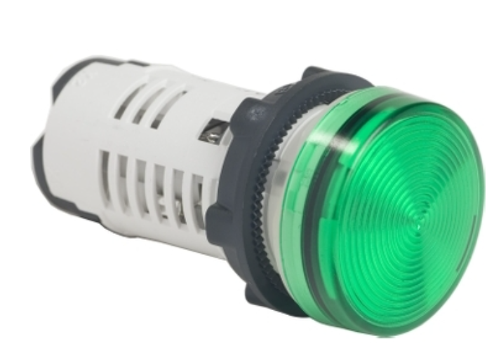 Luz Piloto LED marca Schneider Electric Serie Harmony XB7; Color Verde Diámetro 22mm Bobina 24VAC/DC