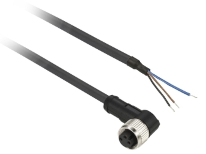 Cable de Sensor marca Telemecanique Sensors Serie XZCP; Conector Tipo M8-F Longitud (M) 5M Pines 3