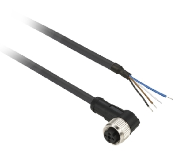Cable de Sensor marca Telemecanique Sensors Serie XZCP; Conector Tipo M12-F Longitud (M) 5M Pines 4