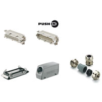 HDC KIT HE-P 24.130, Kits-Conectores industriales, Kit, HE, Grupo: 8, Polos: 24, PUSH IN, 500 V, 16 A, Fundición inyectada de aluminio, PG 21