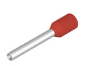 Terminal / Conector Tubular marca Weidmüller H1/18D R; calibre 17AWG Color Id. Roja Unidades x100