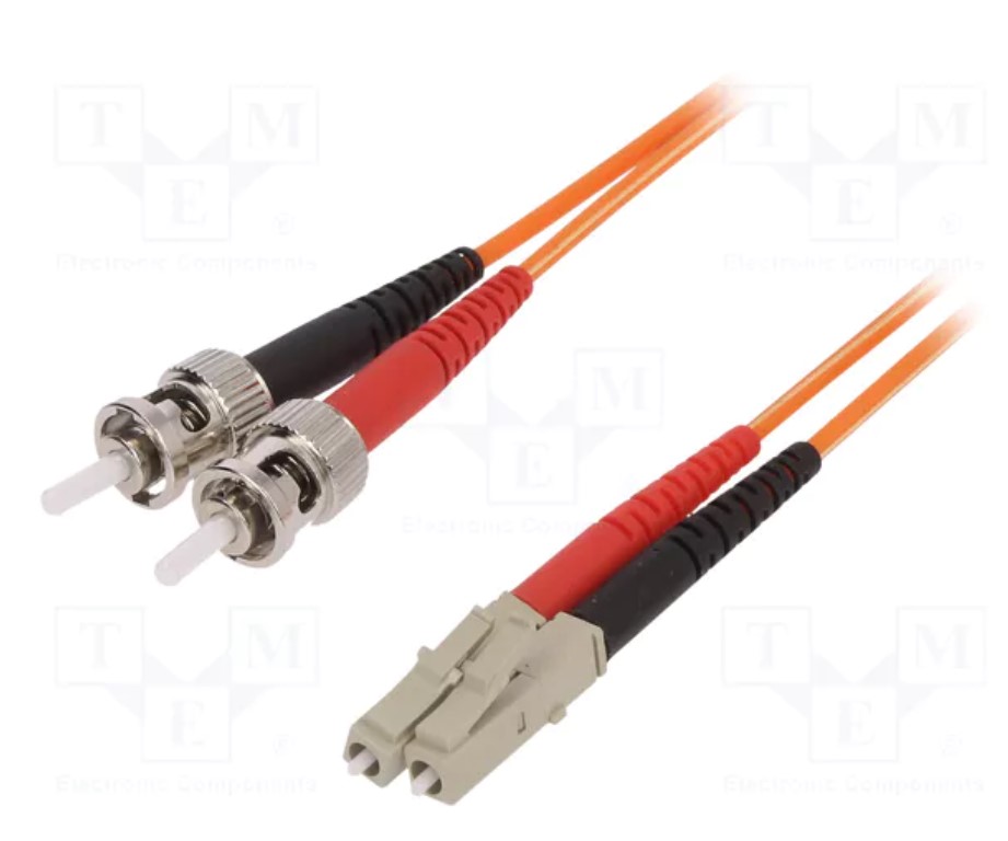 Cables de conexión de fibra óptica; OM1; LC/UPC,ST/UPC; 2m; LSZH