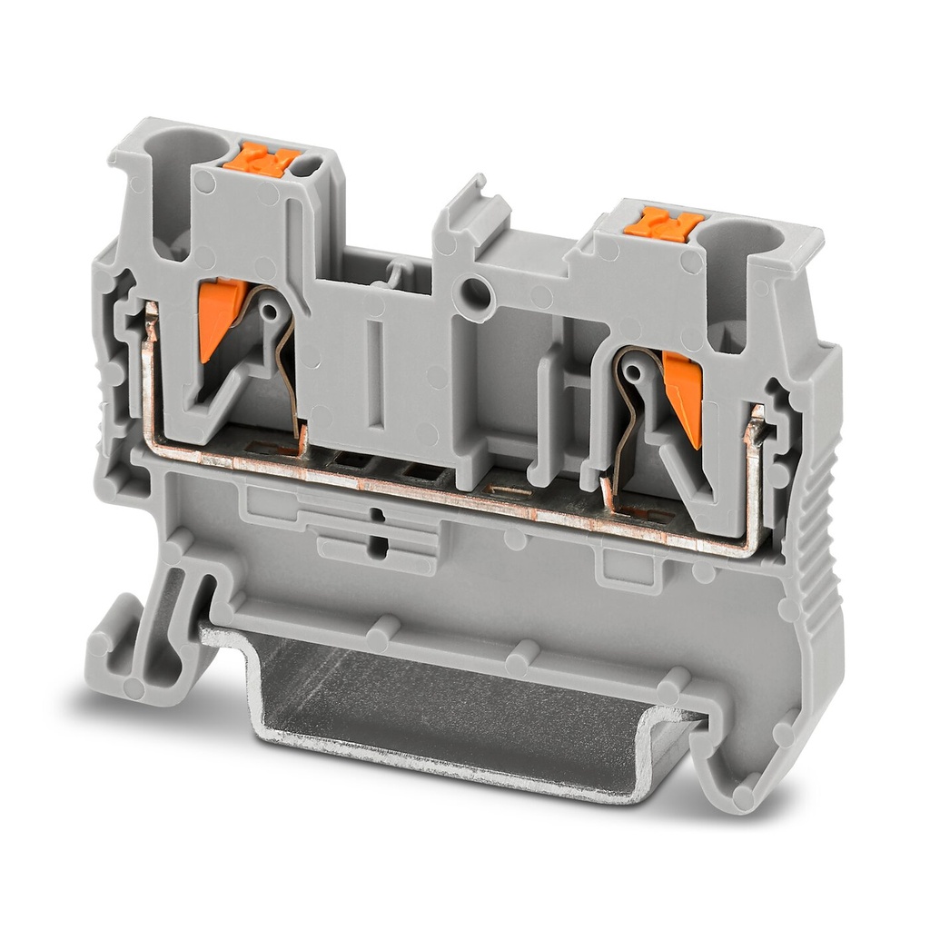 Bornera 2.5mm² marca PHOENIX CONTACT Serie PT 2.5; Amperaje 24A calibre 26-12AWG Nivel 1 Conexión push in